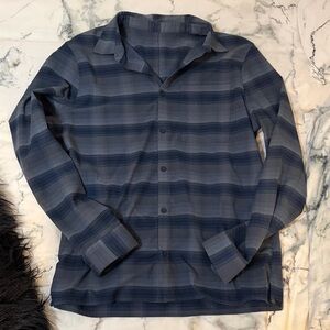 Lululemon Blue Striped Button-Up Shirt